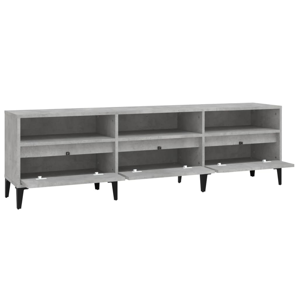 vidaXL TV Cabinet Concrete Grey 150x30x44.5 cm Engineered Wood