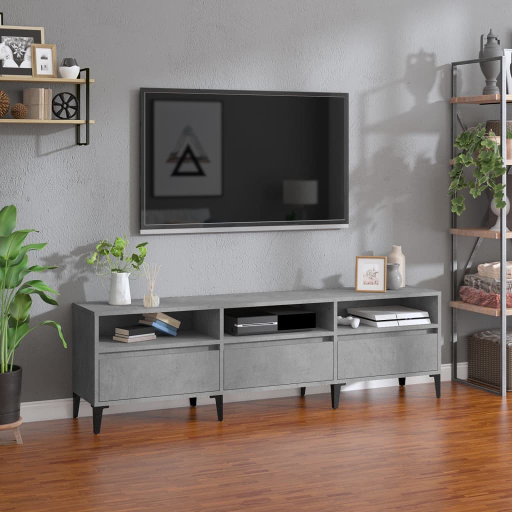 vidaXL TV Cabinet Concrete Grey 150x30x44.5 cm Engineered Wood