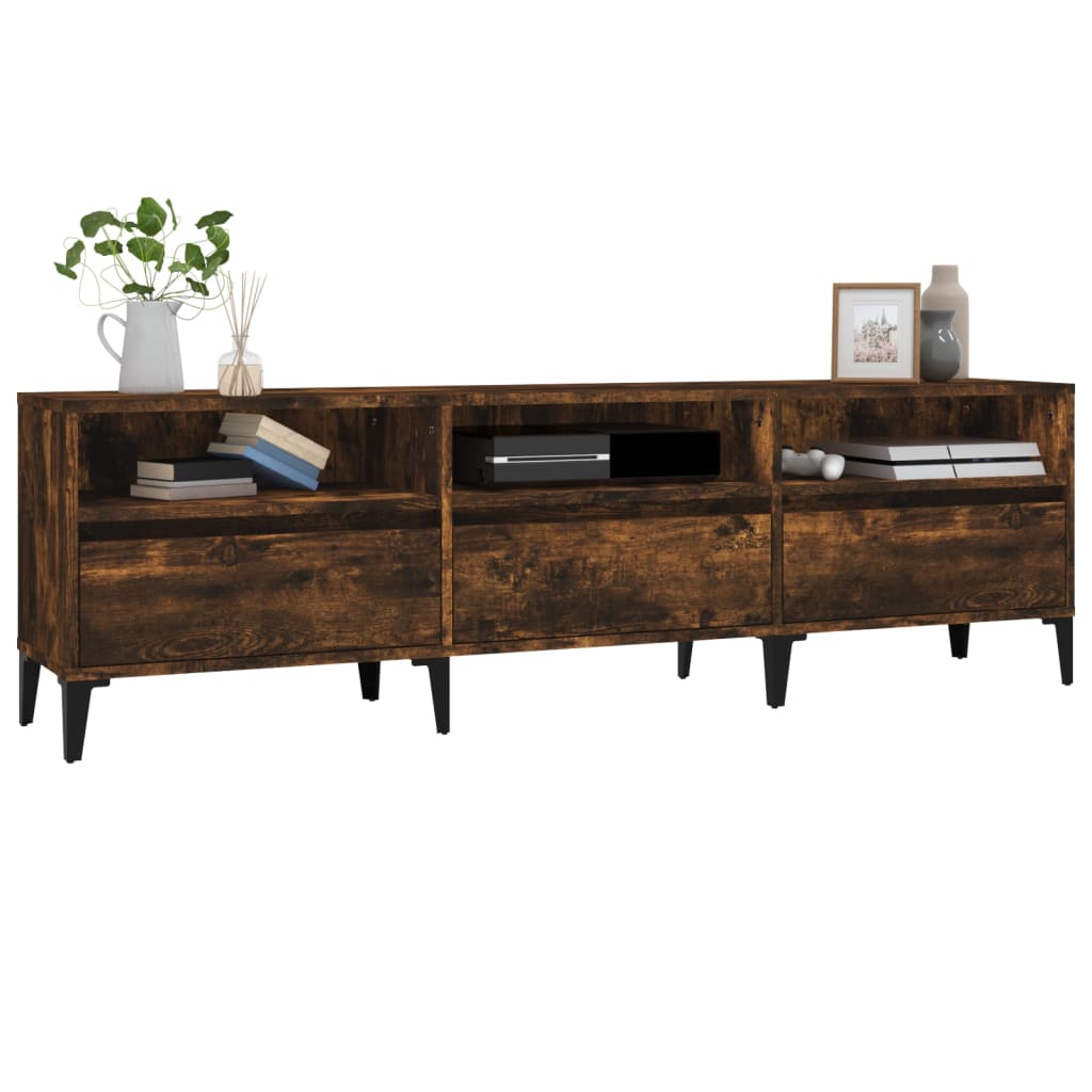 TV Cabinet Smoked Oak 150x30x44.5 cm Engineered Wood