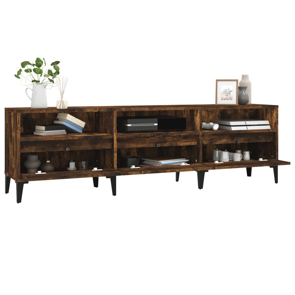 TV Cabinet Smoked Oak 150x30x44,5 cm Engineered Wood