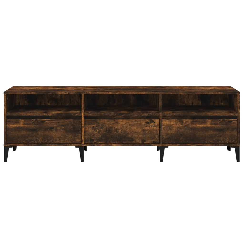 TV Cabinet Smoked Oak 150x30x44,5 cm Engineered Wood