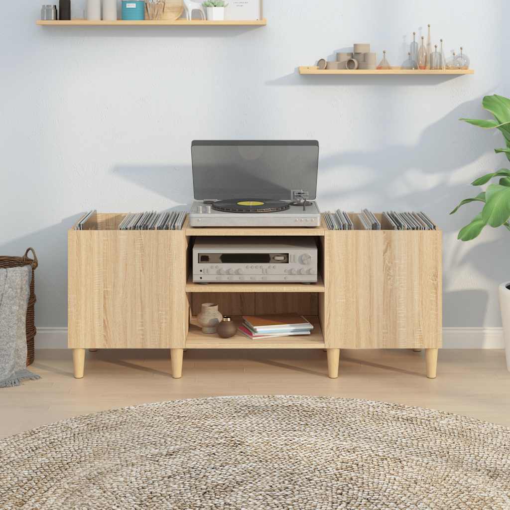 Record Cabinet Sonoma Oak 121x38x48 cm Engineered Wood