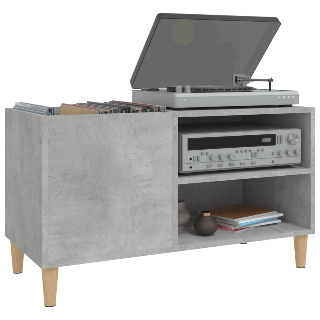 Record Cabinet Concrete Grey 84.5x38x48 cm Engineered Wood