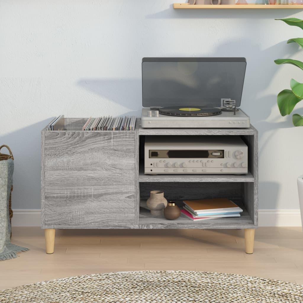 Record Cabinet Grey Sonoma 84,5x38x48 cm Engineered Wood