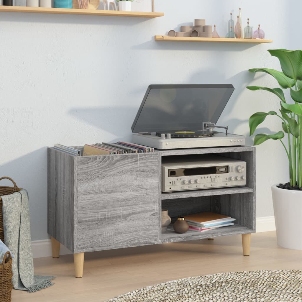 Record Cabinet Grey Sonoma 84,5x38x48 cm Engineered Wood