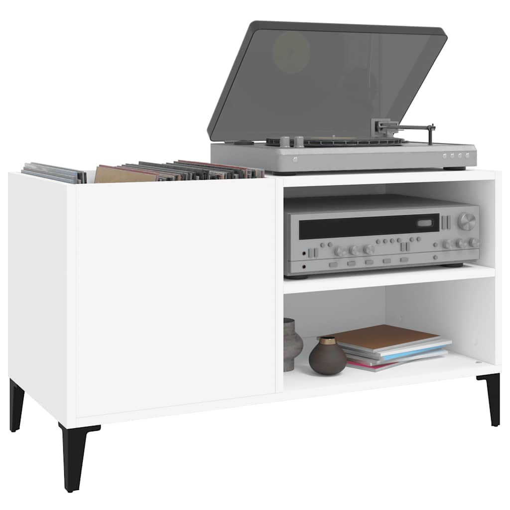 Record Cabinet White 84,5x38x48 cm Engineered Wood