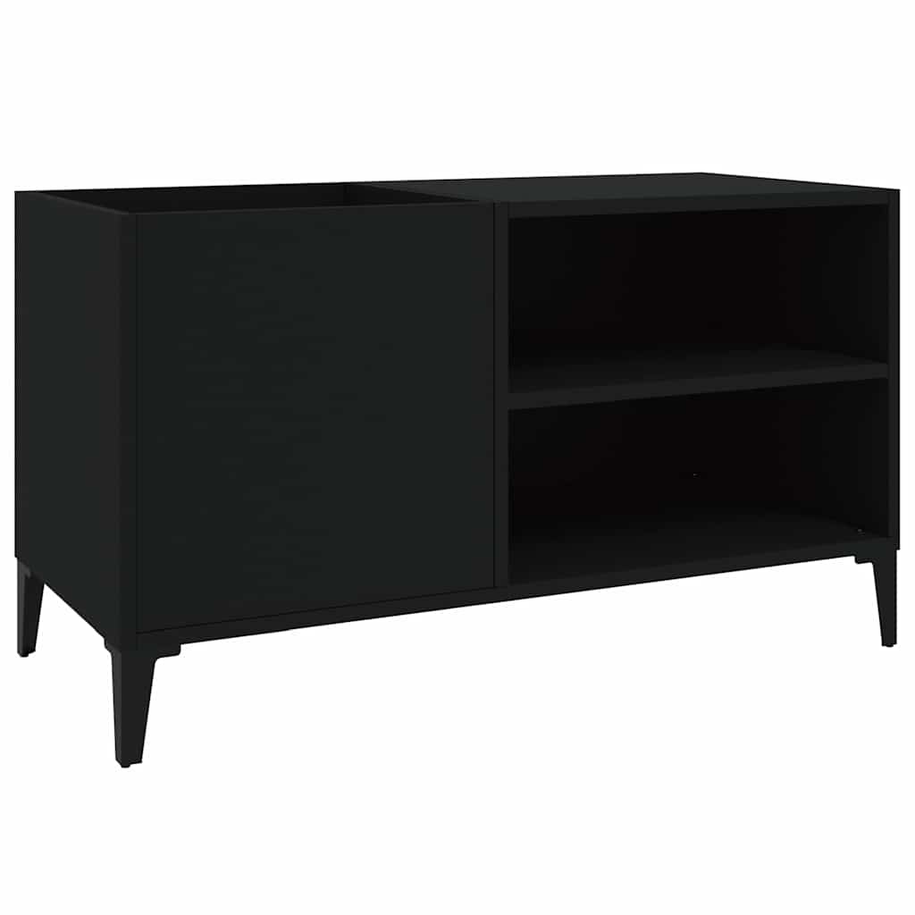 Record Cabinet Black 84,5x38x48 cm Engineered Wood
