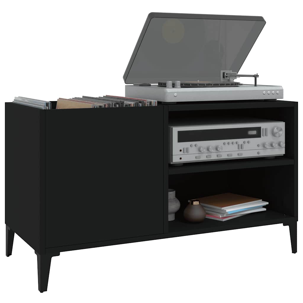 Record Cabinet | Black | Engineered wood, metal | Medium | Record Cabinet