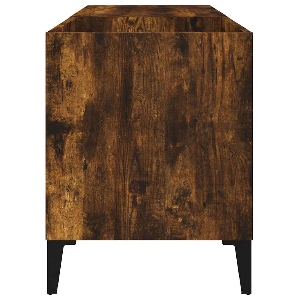 Record Cabinet Smoked Oak 84,5x38x48 cm Engineered Wood