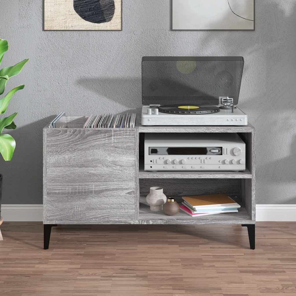 Record Cabinet Grey Sonoma 84,5x38x48 cm Engineered Wood