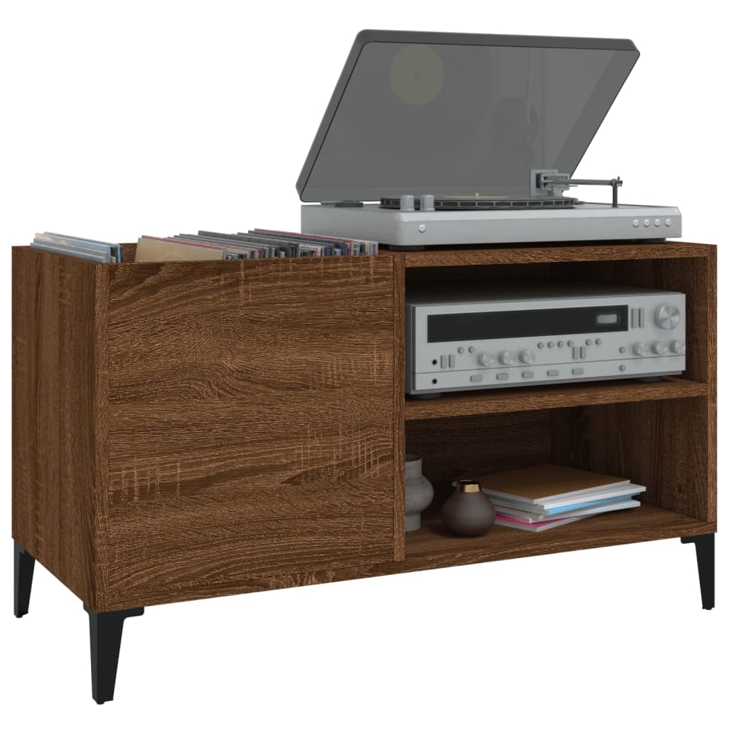 vidaXL Record Cabinet Brown Oak 84.5x38x48 cm Engineered Wood