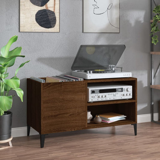 vidaXL Record Cabinet Brown Oak 84.5x38x48 cm Engineered Wood