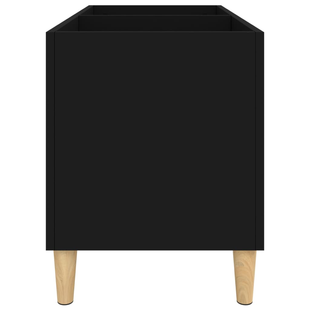 Record Cabinet Black 74.5x38x48 cm Engineered Wood