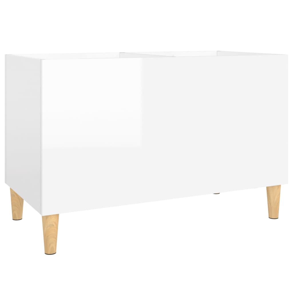 vidaXL Record Cabinet High Gloss White 74.5x38x48 cm Engineered Wood