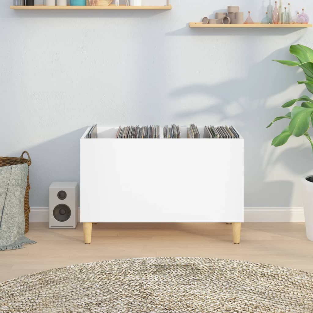 vidaXL Record Cabinet High Gloss White 74.5x38x48 cm Engineered Wood