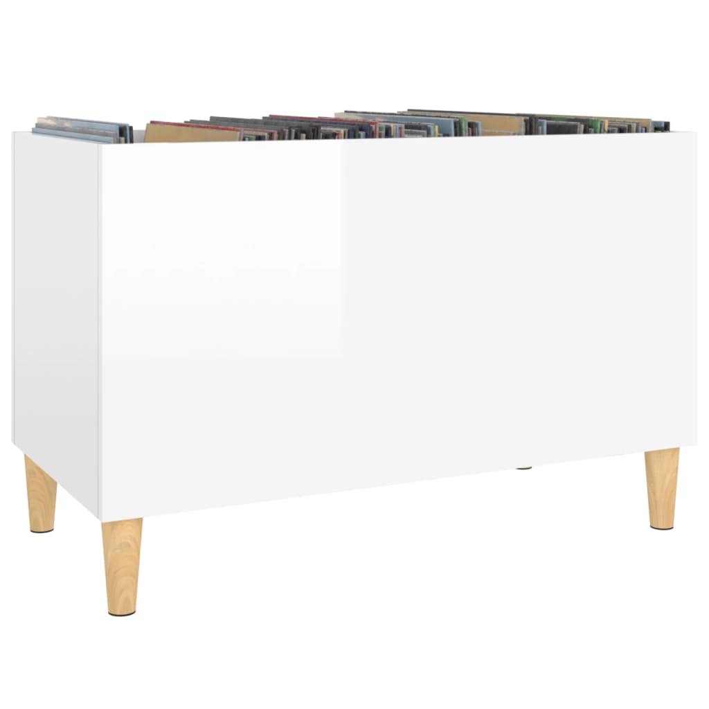 vidaXL Record Cabinet High Gloss White 74.5x38x48 cm Engineered Wood