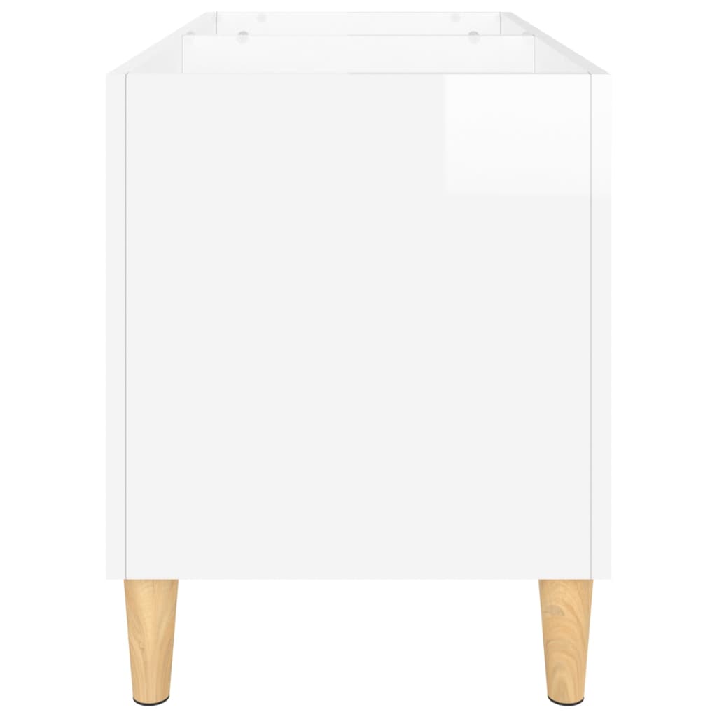 vidaXL Record Cabinet High Gloss White 74.5x38x48 cm Engineered Wood