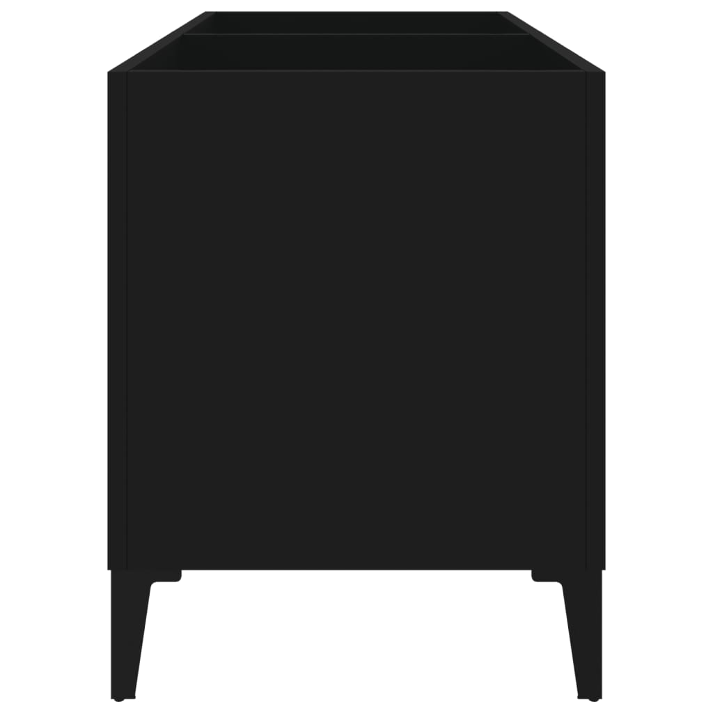 Record Cabinet | Black | Engineered Wood, Metal | 74.5 x 38 x 48 cm