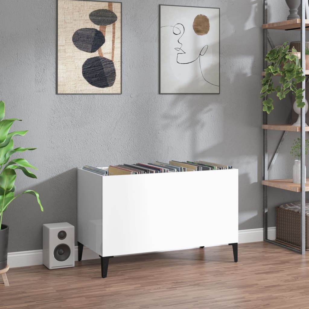 Record Cabinet | High-gloss white | Engineered wood, metal | Medium