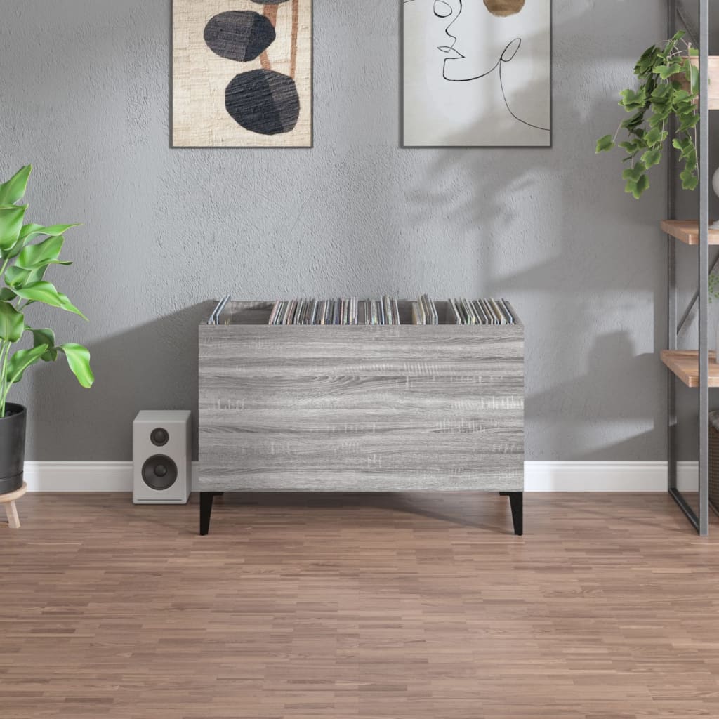 Record Cabinet | Grey Sonoma | Engineered wood, Metal | Medium