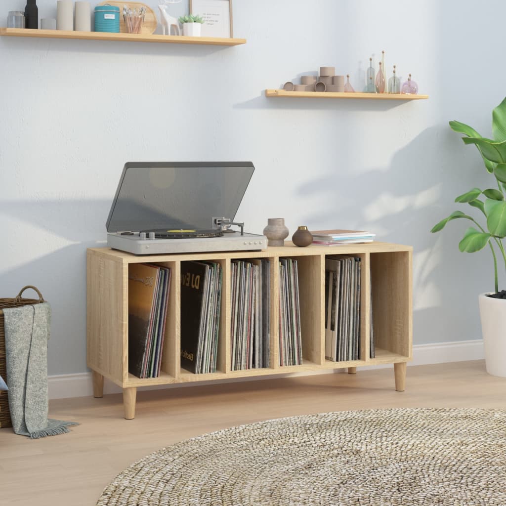 Record Cabinet | Sonoma oak | Engineered wood | Medium | Record Cabinet