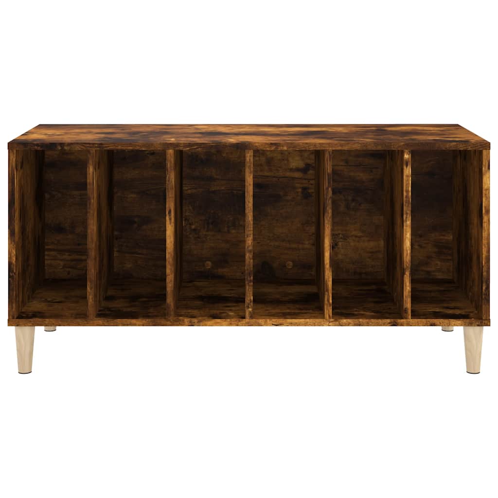 Record Cabinet Smoked Oak 100x38x48 cm Engineered Wood