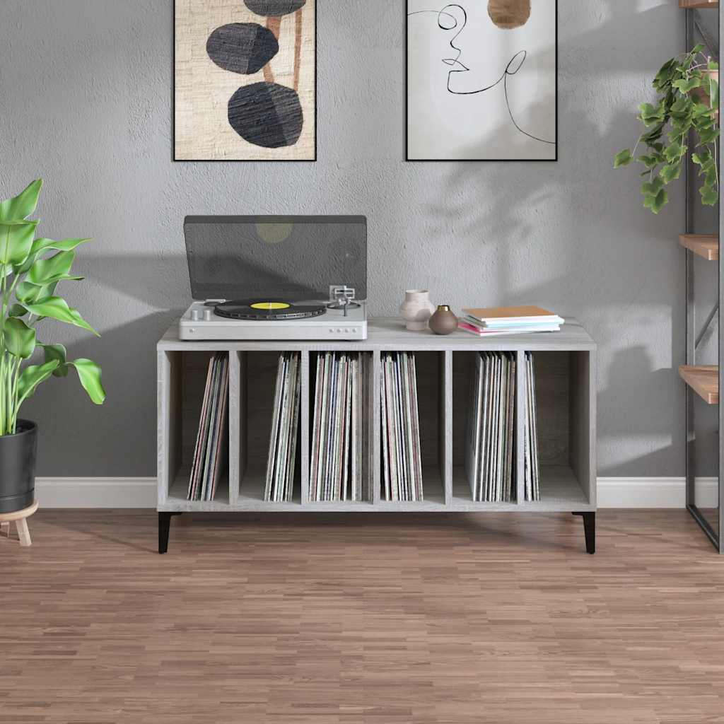 Record Cabinet Grey Sonoma 100x38x48 cm Engineered Wood