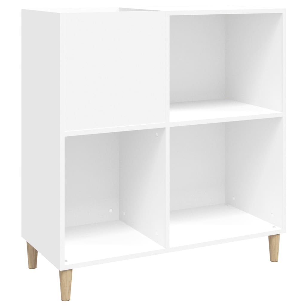 Record Cabinet White 84,5x38x89 cm Engineered Wood
