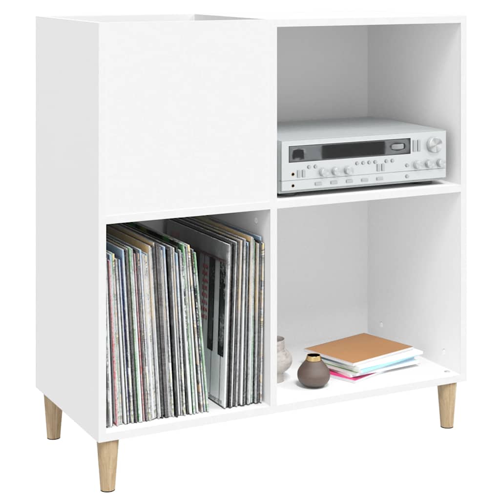 Record Cabinet White 84,5x38x89 cm Engineered Wood