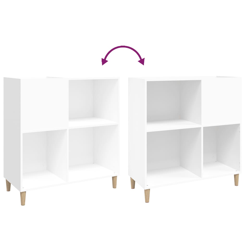 Record Cabinet White 84,5x38x89 cm Engineered Wood