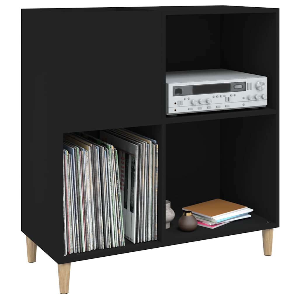 Record Cabinet Black 84,5x38x89 cm Engineered Wood