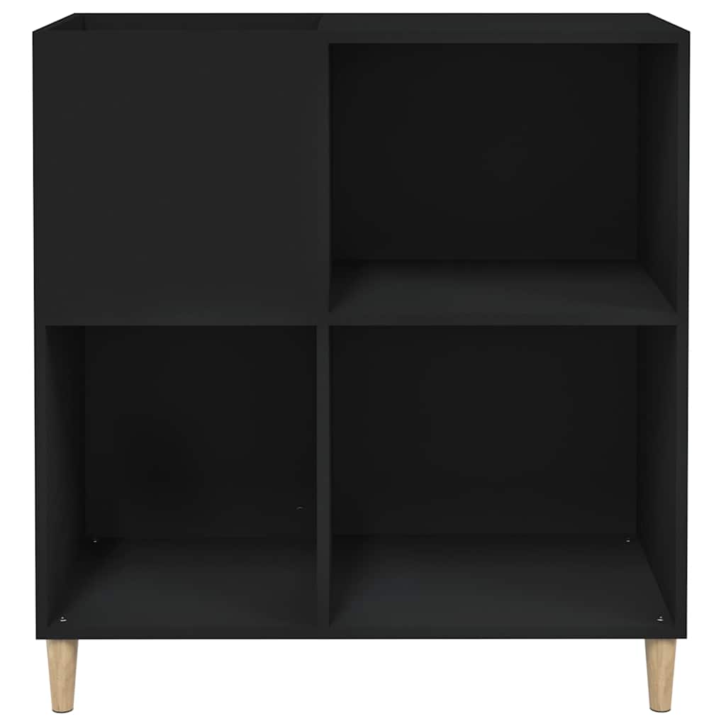 Record Cabinet Black 84,5x38x89 cm Engineered Wood