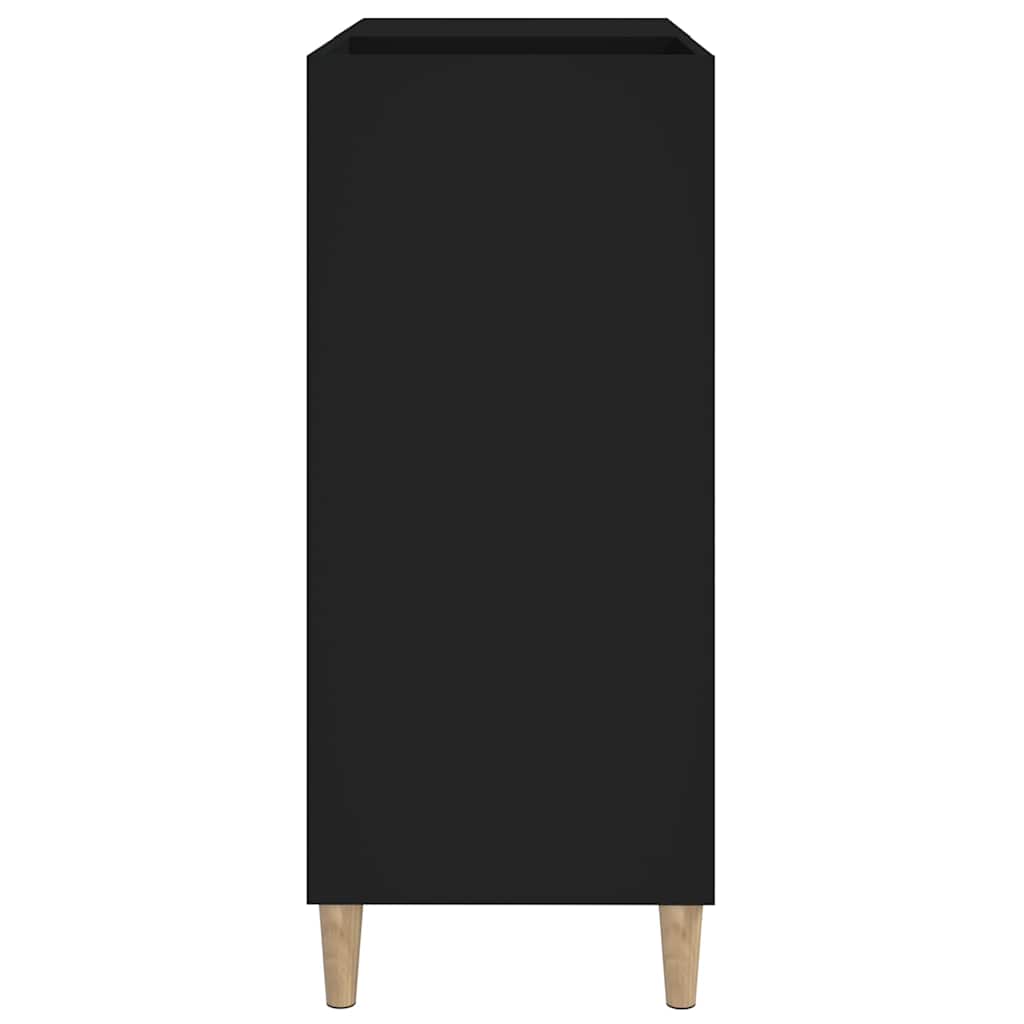 Record Cabinet Black 84,5x38x89 cm Engineered Wood