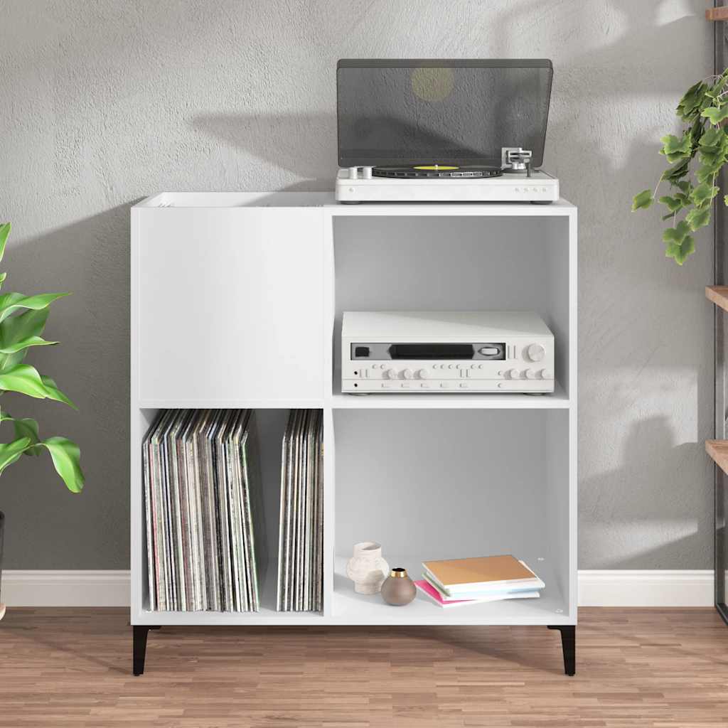 Record Cabinet White 84,5x38x89 cm Engineered Wood