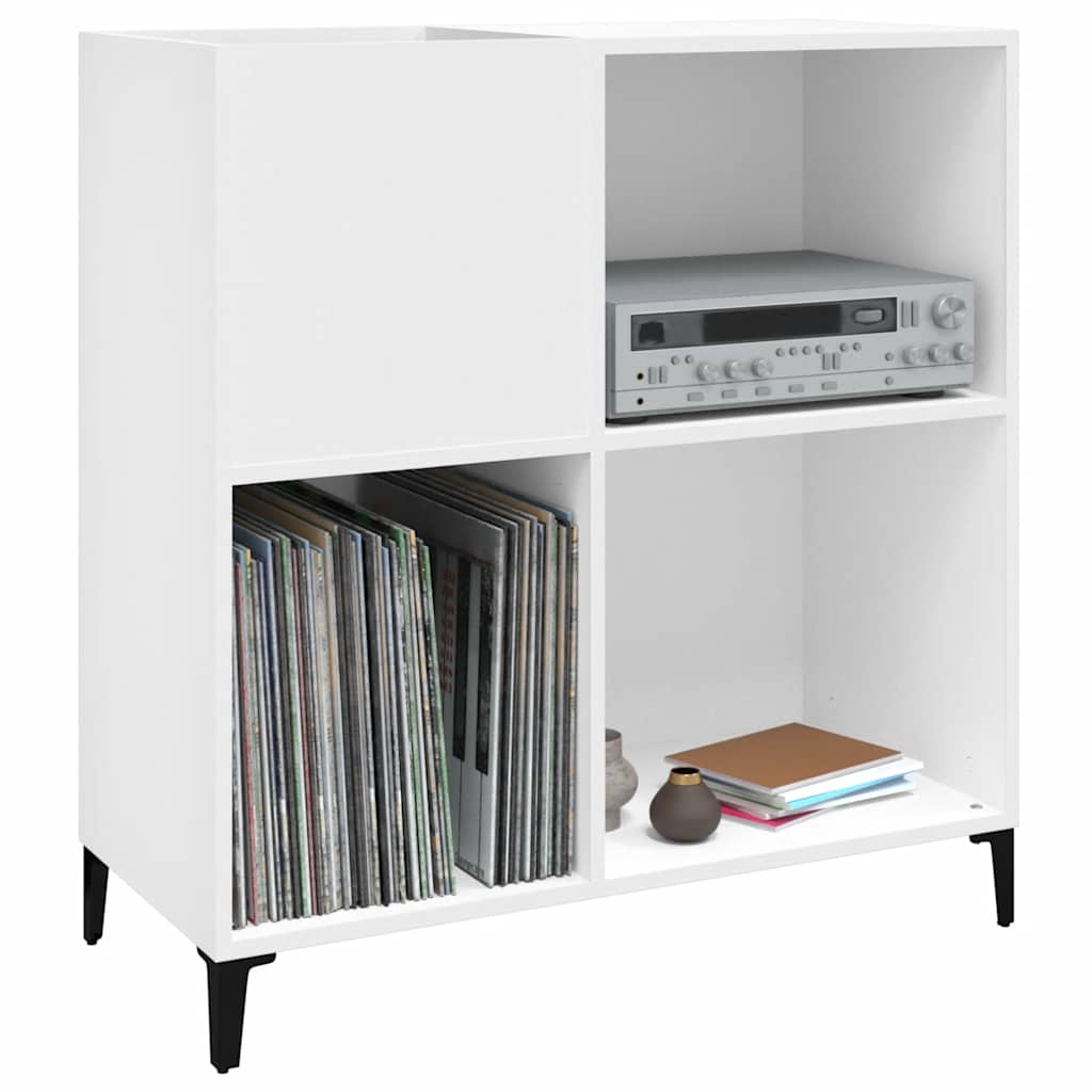 Record Cabinet White 84,5x38x89 cm Engineered Wood