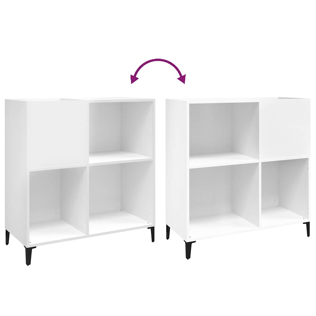Record Cabinet White 84,5x38x89 cm Engineered Wood