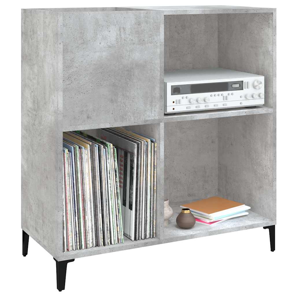Record Cabinet Concrete Grey 84,5x38x89 cm Engineered Wood