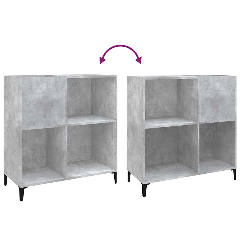 Record Cabinet Concrete Grey 84,5x38x89 cm Engineered Wood