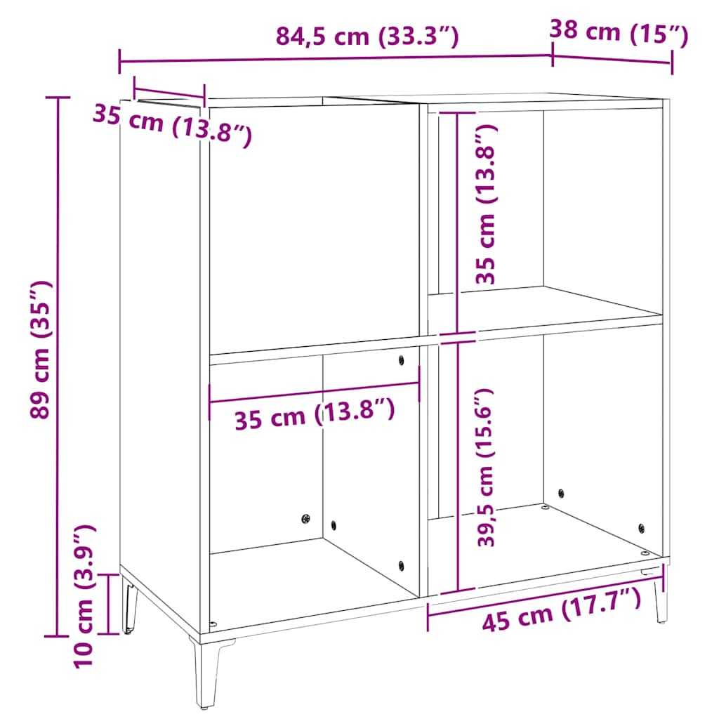 Record Cabinet | Smoked oak | Engineered wood, metal | Medium