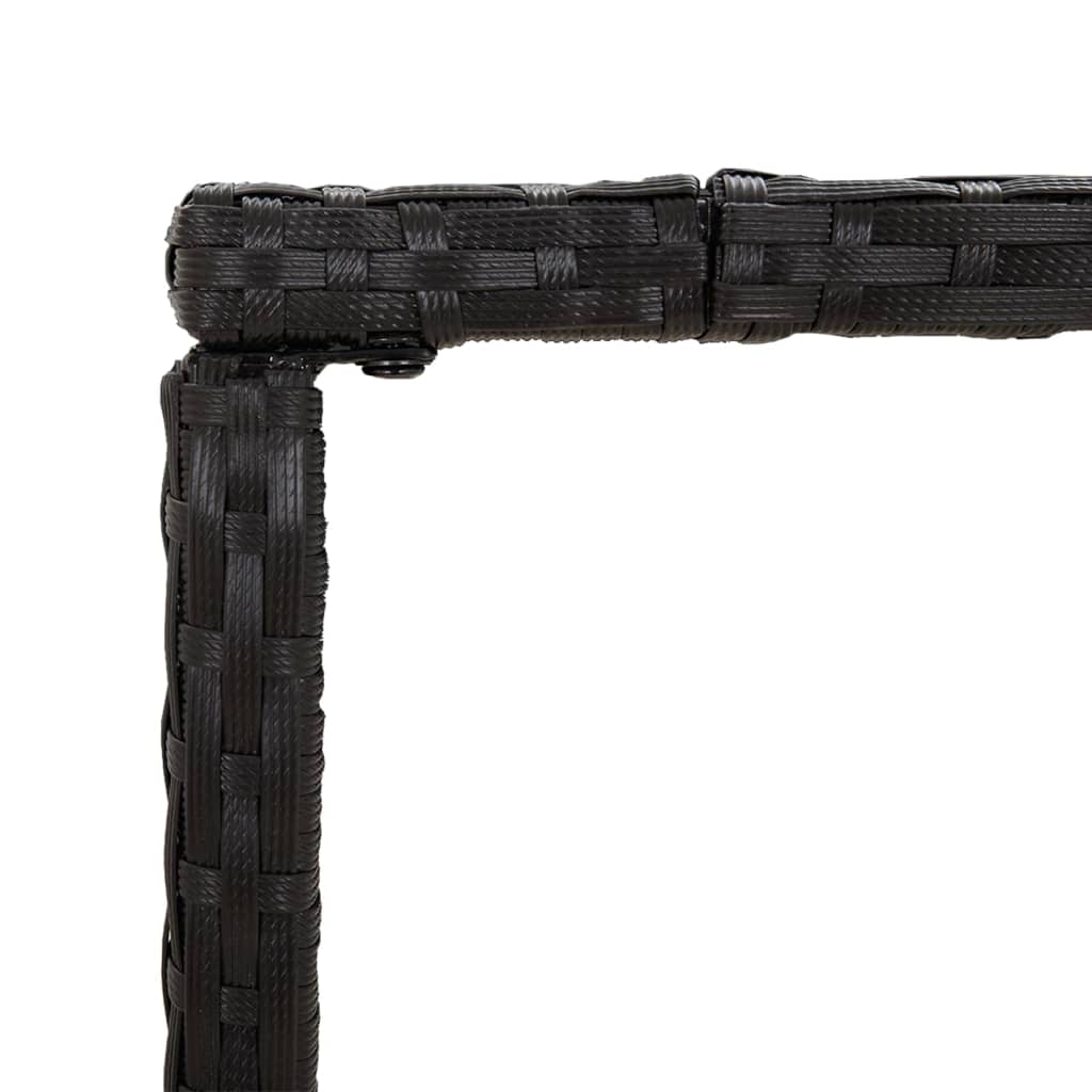 Garden Bar Set | Black | PE Rattan, Powder-Coated Steel, Tempered Glass