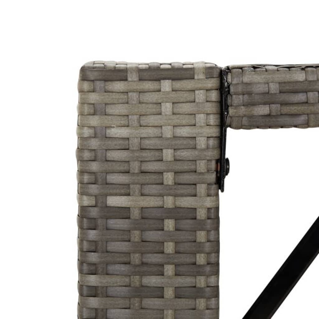 Garden Bar Set | Grey | PE Rattan, Powder-Coated Steel, Tempered Glass