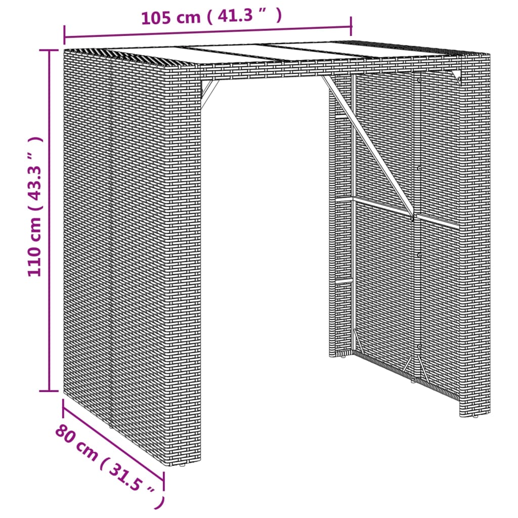 Garden Bar Set | Grey, Black