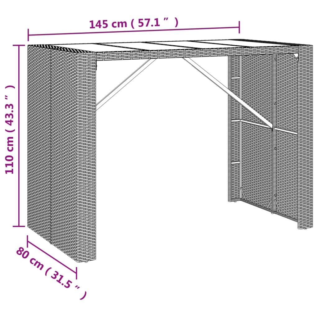 Garden Bar Set | Grey