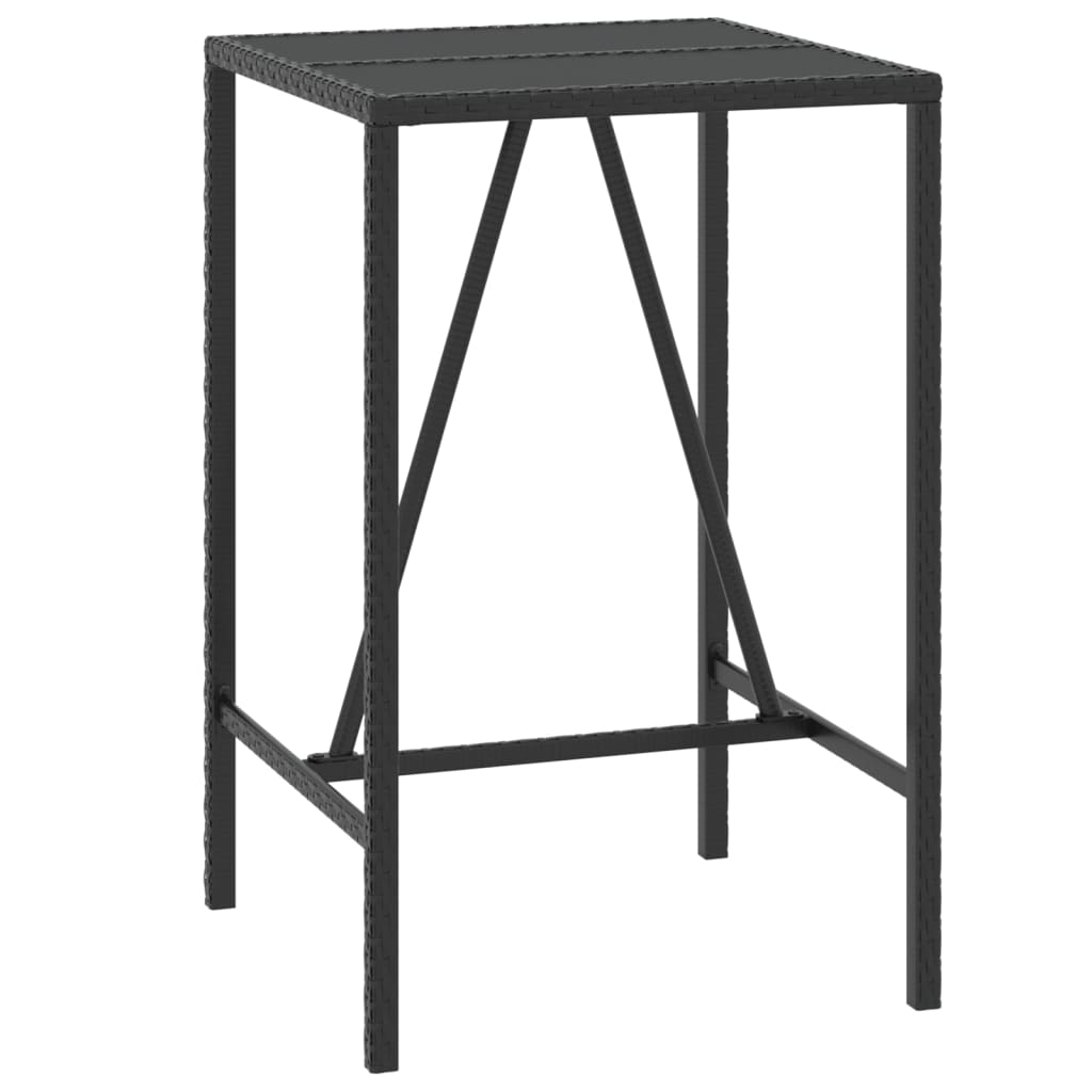 Garden Bar Set | Black | Poly Rattan | Medium | Tough | Garden Bar Set