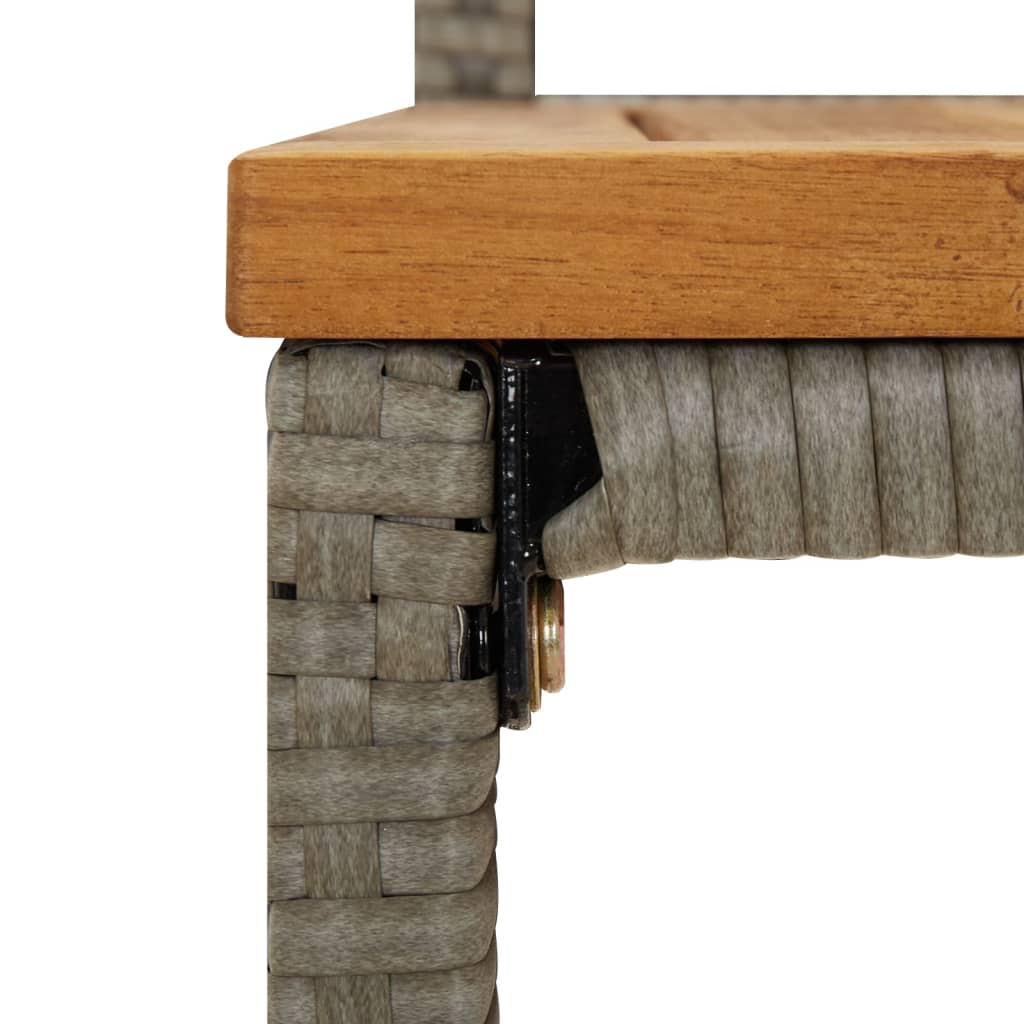 Garden Bar Set | Grey | PE rattan | Medium |  Footrest  | Bar Table Set
