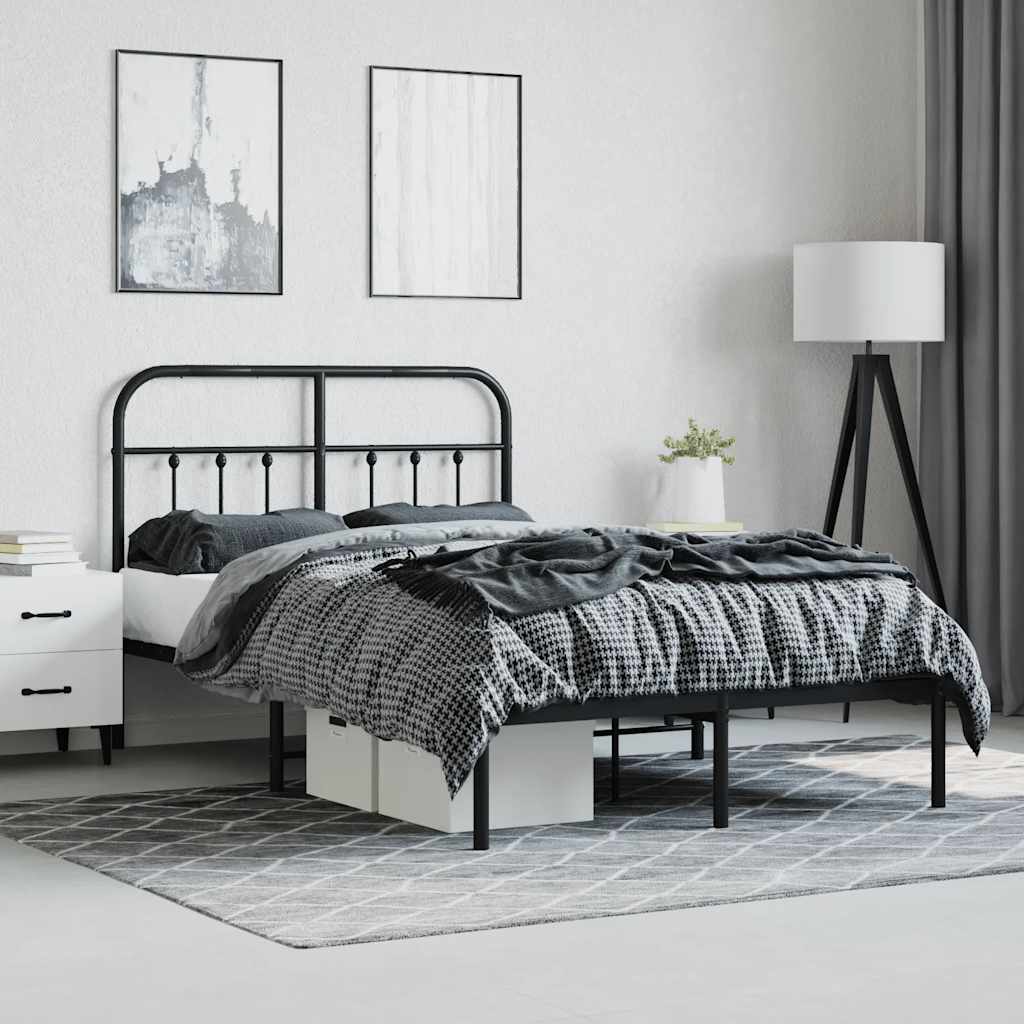 Bed Frame | Black | Powder-Coated Steel | 120x200 cm | Bed Frame