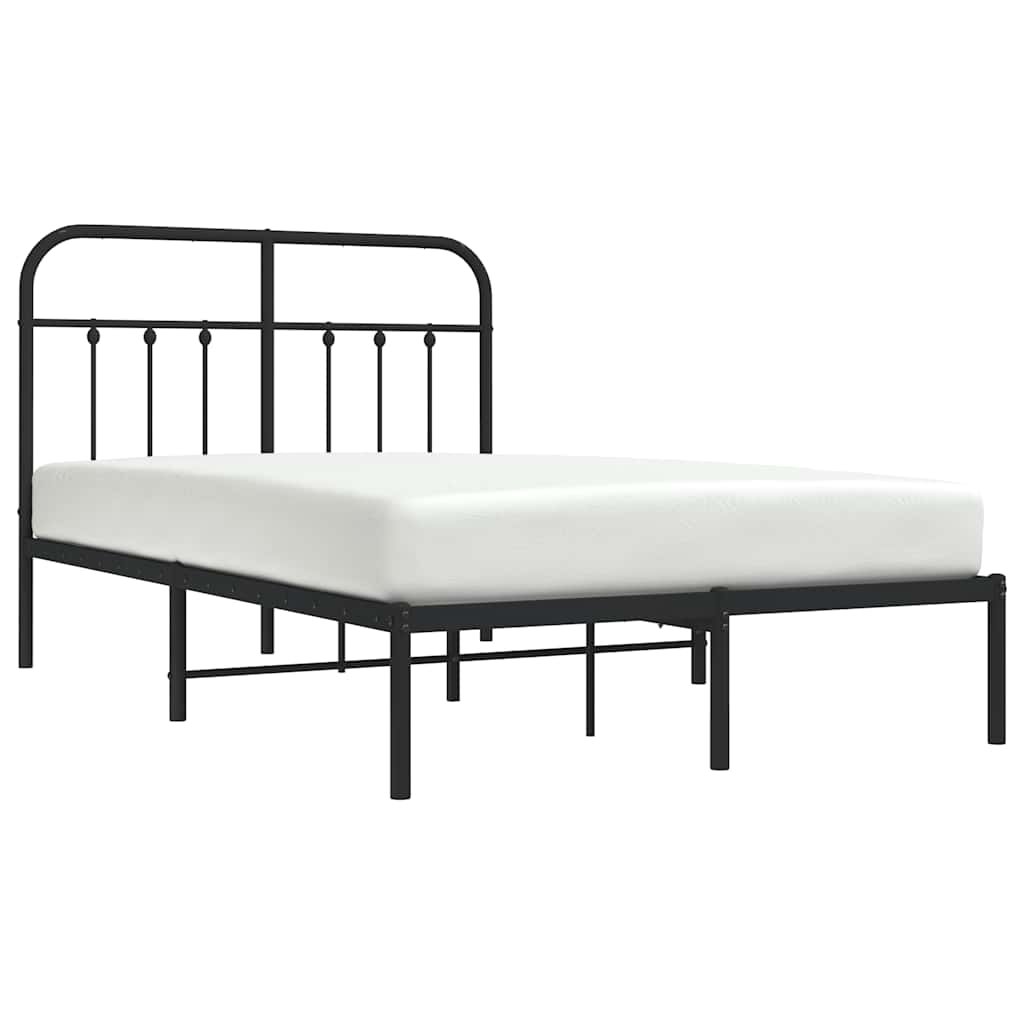 Bed Frame | Black | Powder-Coated Steel | 120x200 cm | Bed Frame