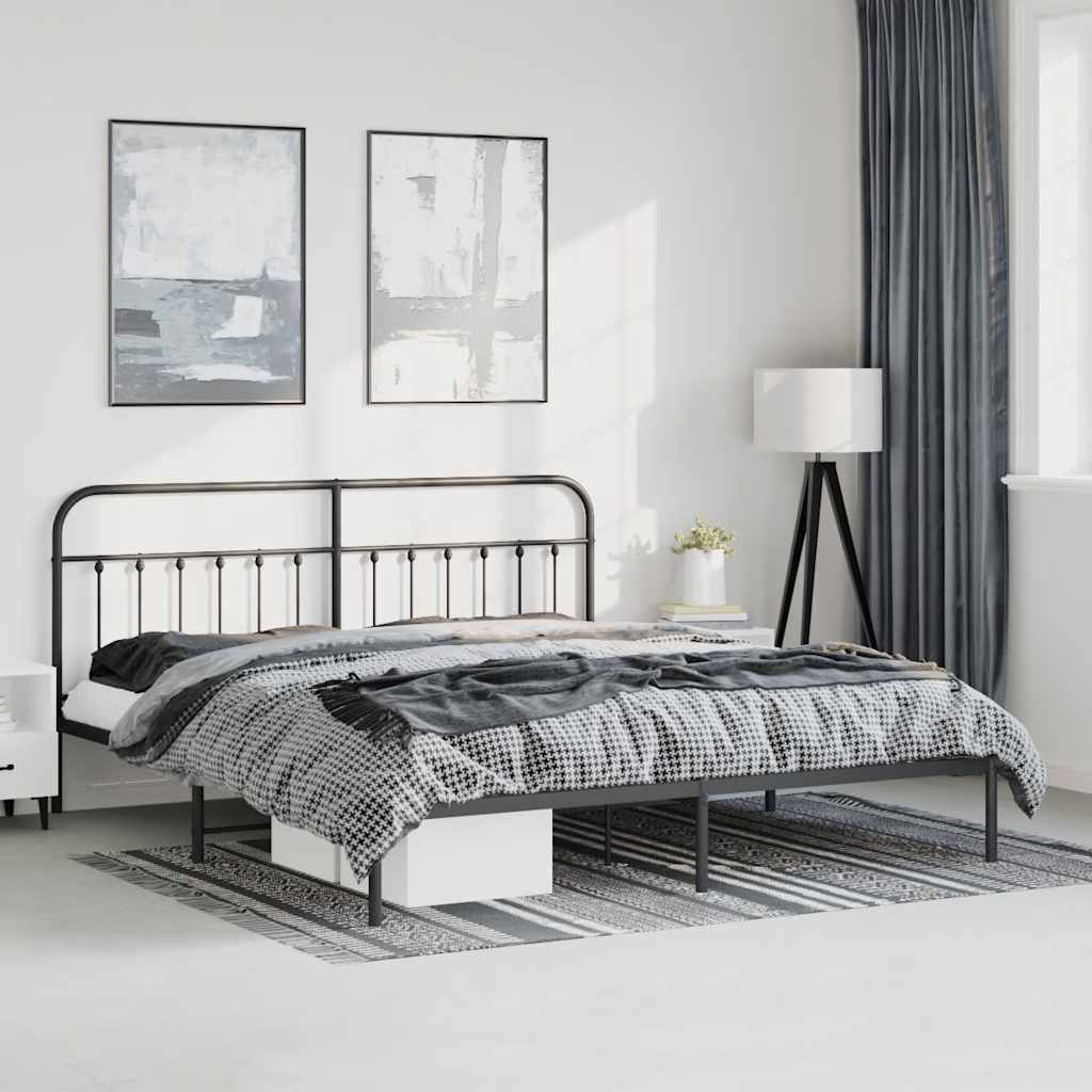 Bed Frame | Black | Steel | Double | Durable | Bed Frame | Rectangular