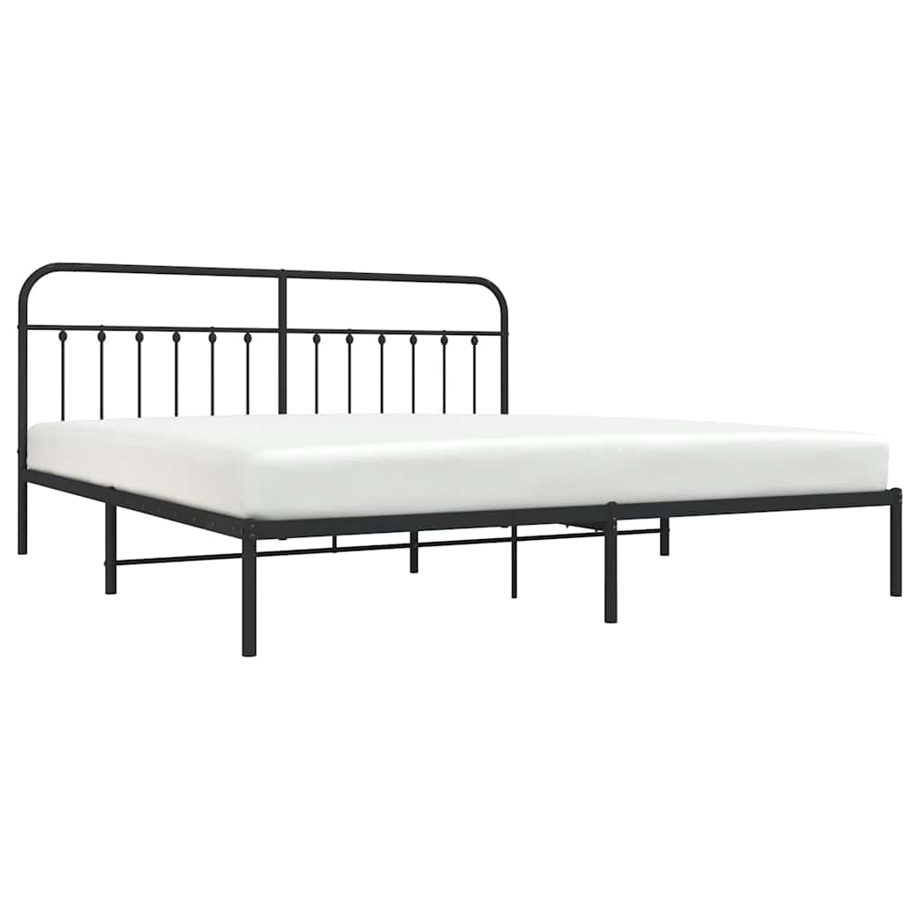 Bed Frame | Black | Powder-Coated Steel | Double | Industrial | Bed Frame