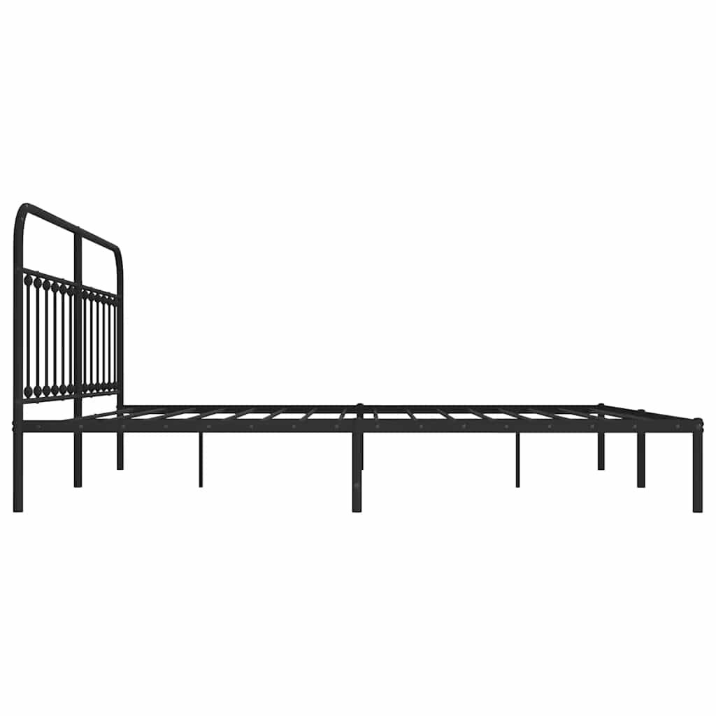 Bed Frame | Black | Powder-Coated Steel | Double | Industrial | Bed Frame